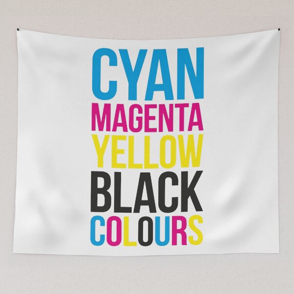 Item preview, Cyan Magenta Yellow Black (Colours) Typography Stack designed and sold by John Uttley.