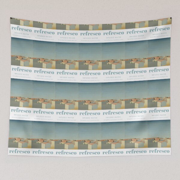Item preview, Blue And Yellow Building Hand-painted designed and sold by BLUEDONNA-2021.