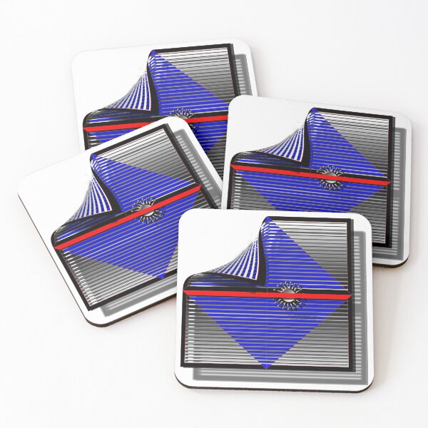 Item preview, Square, corona, grid, shadow, (430) (blue, red,) decorative, digital, colorful, abstract, designed and sold by Paszkan.