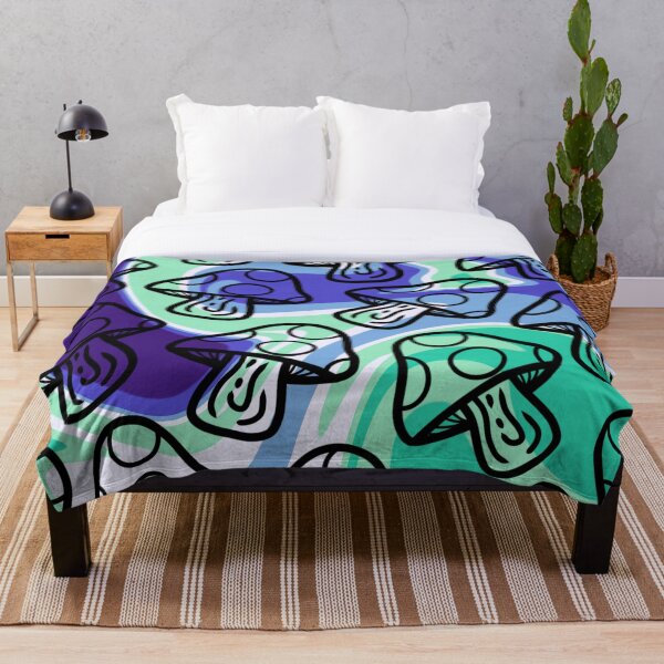 Item preview, Trippy Mushroom Blue Green Design designed and sold by Cait<3.