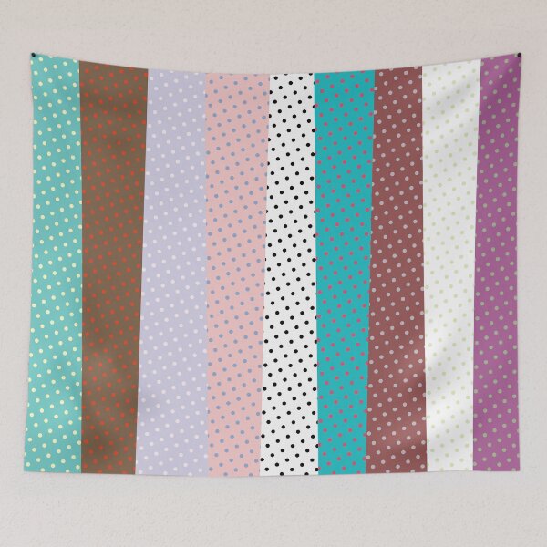 Item preview, multicolored stripes and dots designed and sold by Laura-Arbol.
