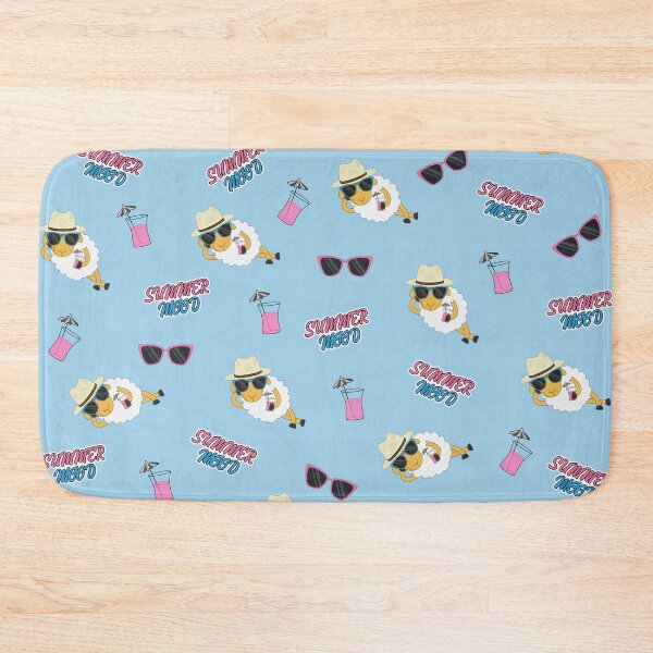Item preview, Funny Summer Mood Sheep With Sunglasses and Cocktail ( blue) designed and sold by dass-art.