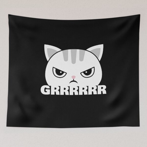 Item preview, Angry cute cat growling designed and sold by foxcart.