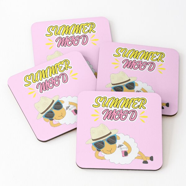 Item preview, Funny Summer Mood Sheep With Sunglasses and Cocktail ( pink) designed and sold by dass-art.