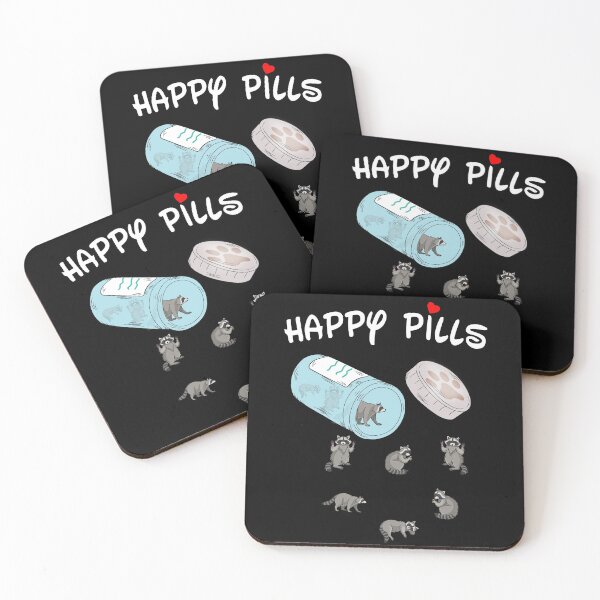 Item preview, Happy pills Raccoon designed and sold by Unique-Tees.