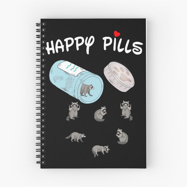 Aperçu de l'œuvre Happy pills Raton laveur créée et vendue par Unique-Tees.