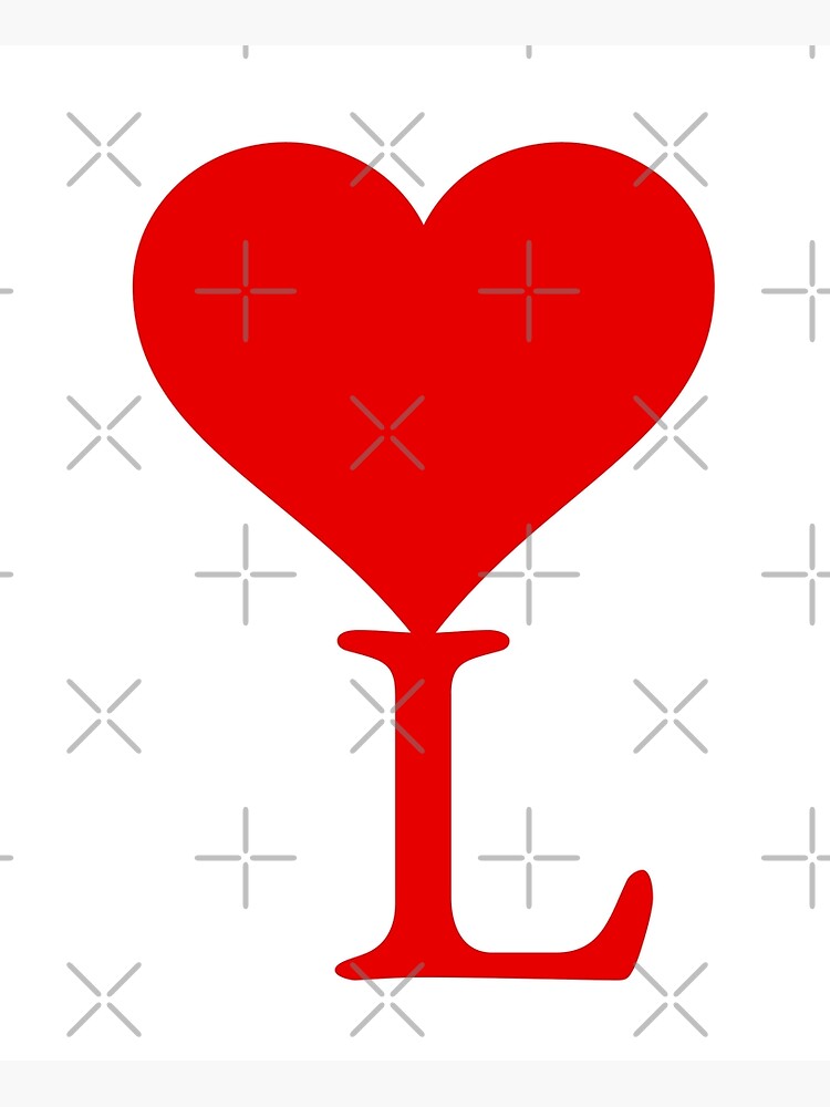 Carte de vœux for Sale avec l'œuvre « Coeur avec lettre initiale L » de  l'artiste ronaldsonou