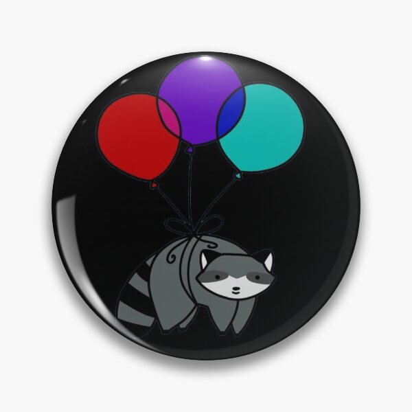Item preview, Raccoon flying with balloons designed and sold by Unique-Tees.