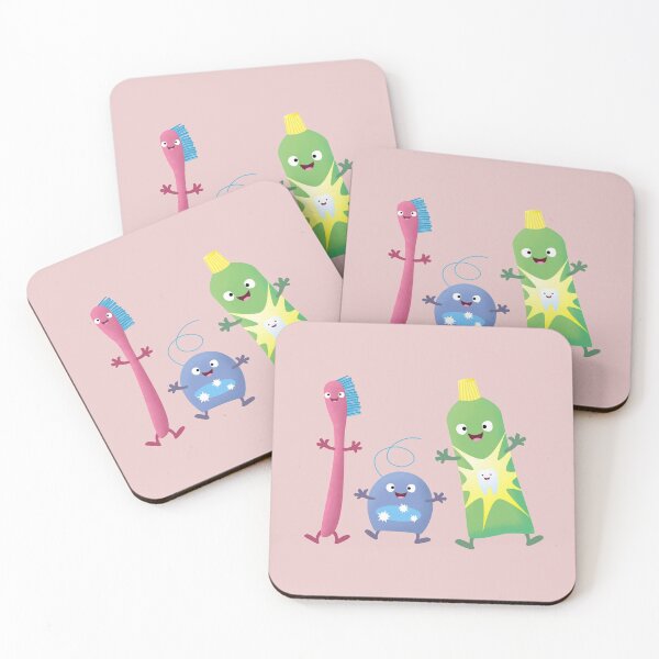 Item preview, Cute toothbrush toothpaste dental floss cartoon designed and sold by FrogFactory.
