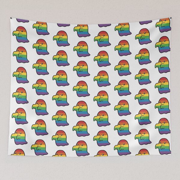 Item preview, Cute ghost with rainbow flag designed and sold by Namidere7.
