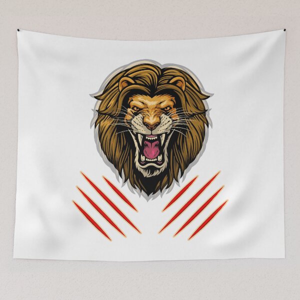 Item preview, Angry roaring male lion designed and sold by kazada.