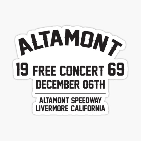 Altamont free concert Festival 1969 Sticker