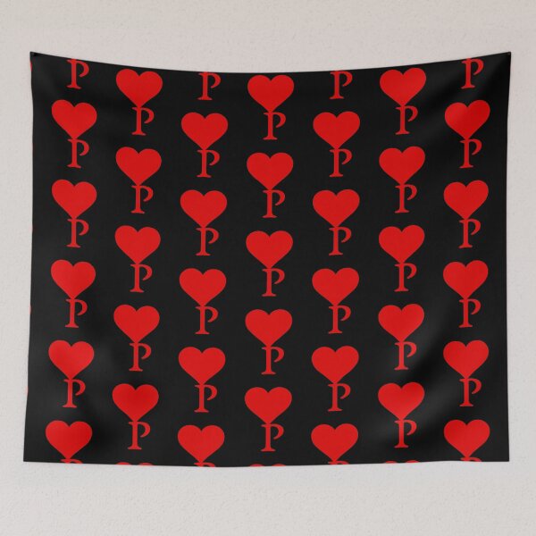 Item preview, Heart with letter initial P || Black backgroung designed and sold by ronaldsonou.