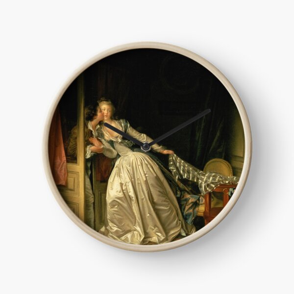 The Stolen Kiss, by Jean-Honore Fragonard, late 1780's Clock