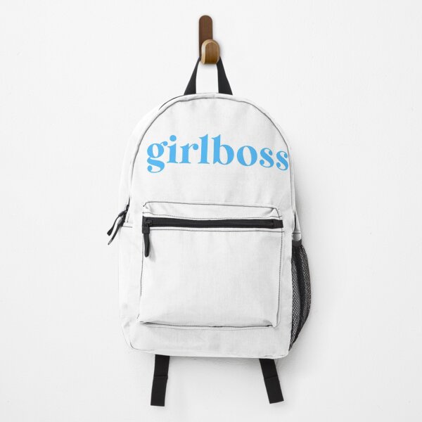 light blue girlboss modern text handwriting Backpack