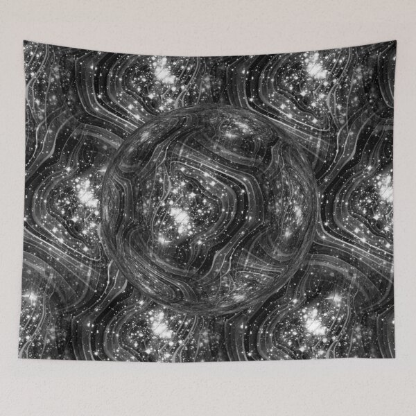 Item preview, Black Gray Galaxy Planet designed and sold by geodeart.