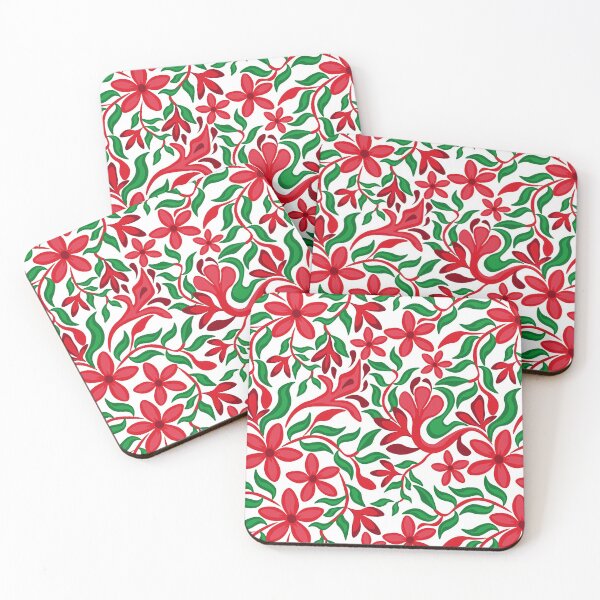 Item preview, Hand draw red daisies on white background. designed and sold by Natalya Alexandrou.