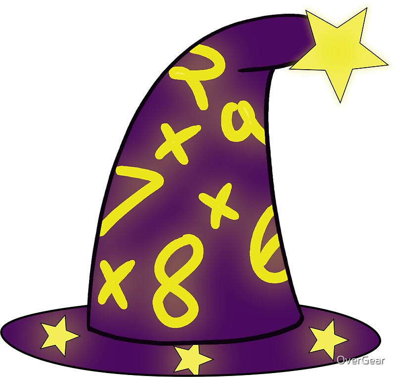 Math Magician Hat" Stickers by OverGear | Redbubble