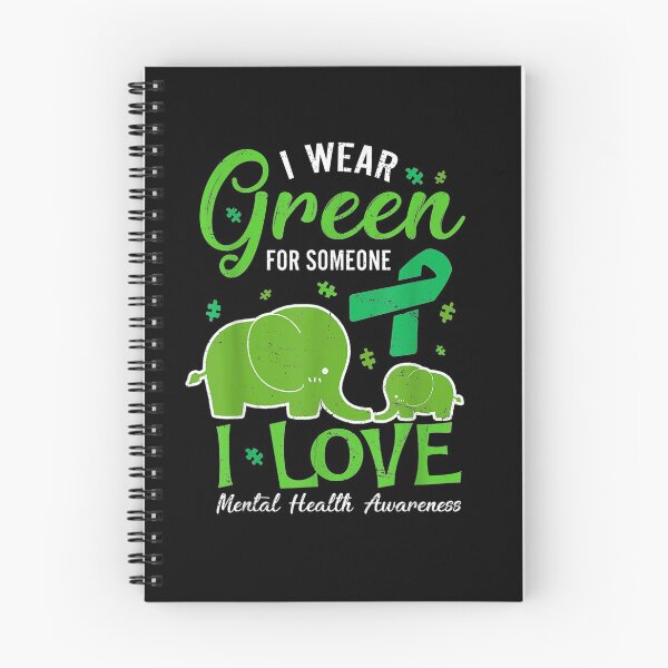 Item preview, I Wear Green Ribbon Mental Health Awareness Month Elephant Gift  designed and sold by mchargue12.