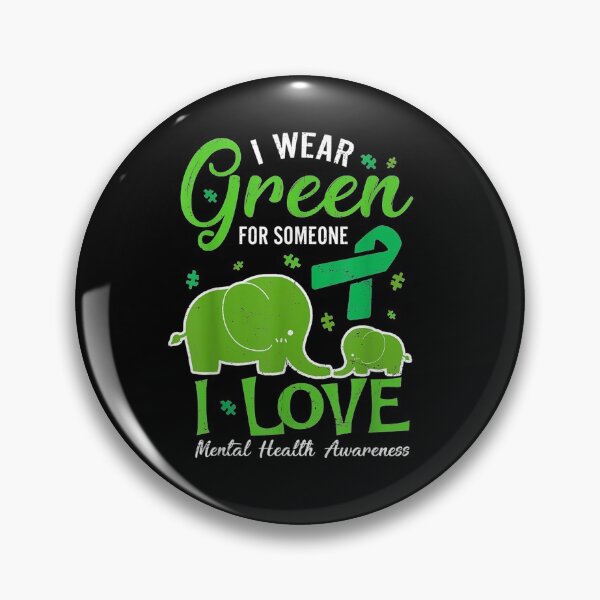 Item preview, I Wear Green Ribbon Mental Health Awareness Month Elephant Gift  designed and sold by mchargue12.