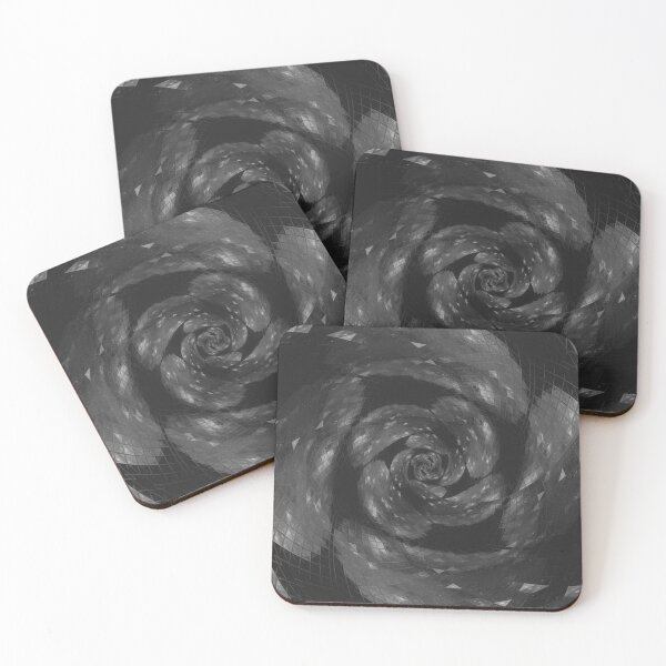 Item preview, Black Mosaic Tiles Rose Night Sky designed and sold by geodeart.
