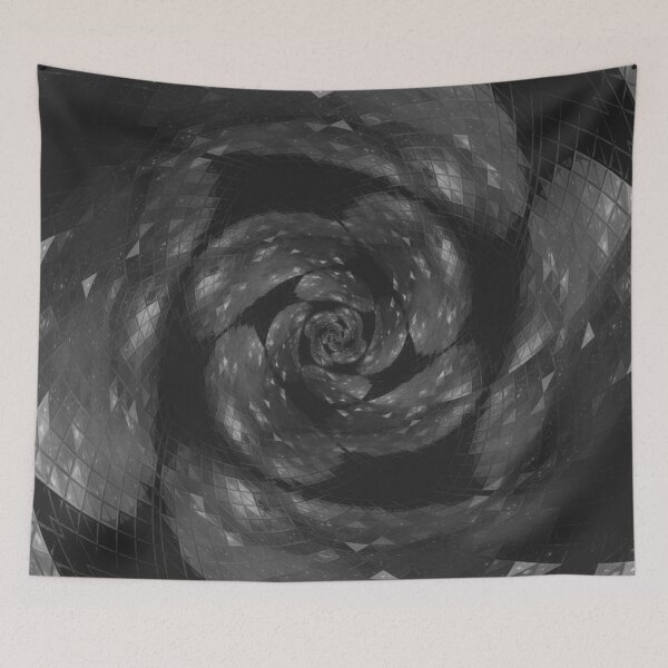 Item preview, Black Mosaic Tiles Rose Night Sky designed and sold by geodeart.