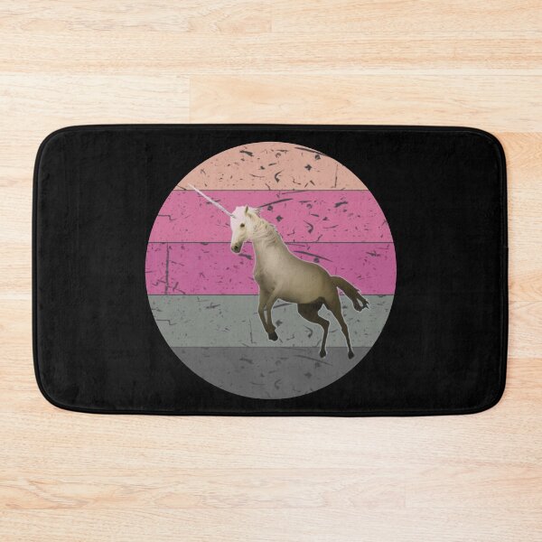 Item preview, Fantasy Unicorn on Vintage Retro Sunset in Peach Pink Gray Colors designed and sold by kmcs.