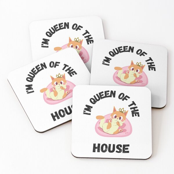 Item preview, I'M QUEEN, OF THE HOUSE, WEIRD CAT MEME, CAT CROWN, QUEEN CAT, HOUSE MEME,  designed and sold by R B Chrystal.