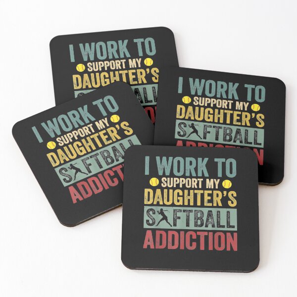 Item preview, I Work To Support My Daughter's Softball Addiction Vintage Gift  designed and sold by mchargue12.