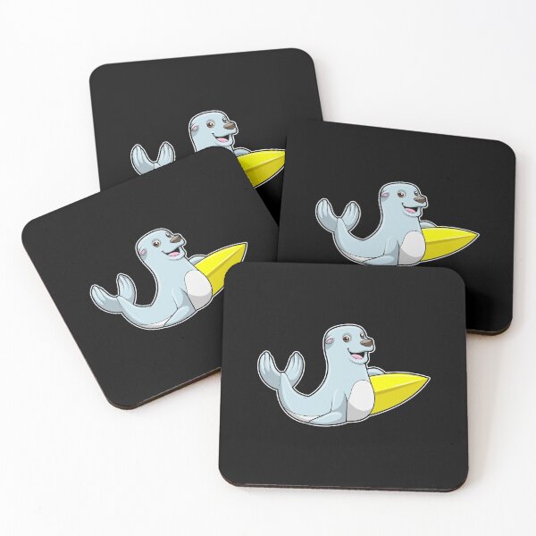Item preview, Seal at Surfing with Surfboard designed and sold by Snabdesign84.
