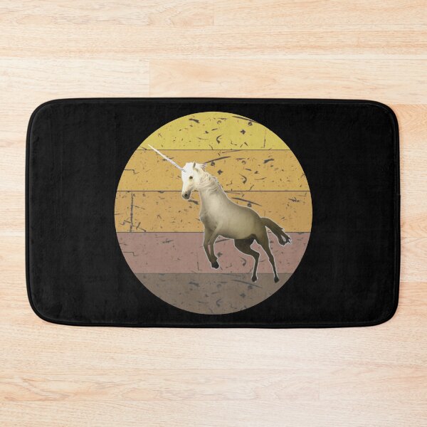 Item preview, Magical Mystical Fantasy Unicorn on Vintage Retro Sunset in Yellow Gold Brown Colors designed and sold by kmcs.