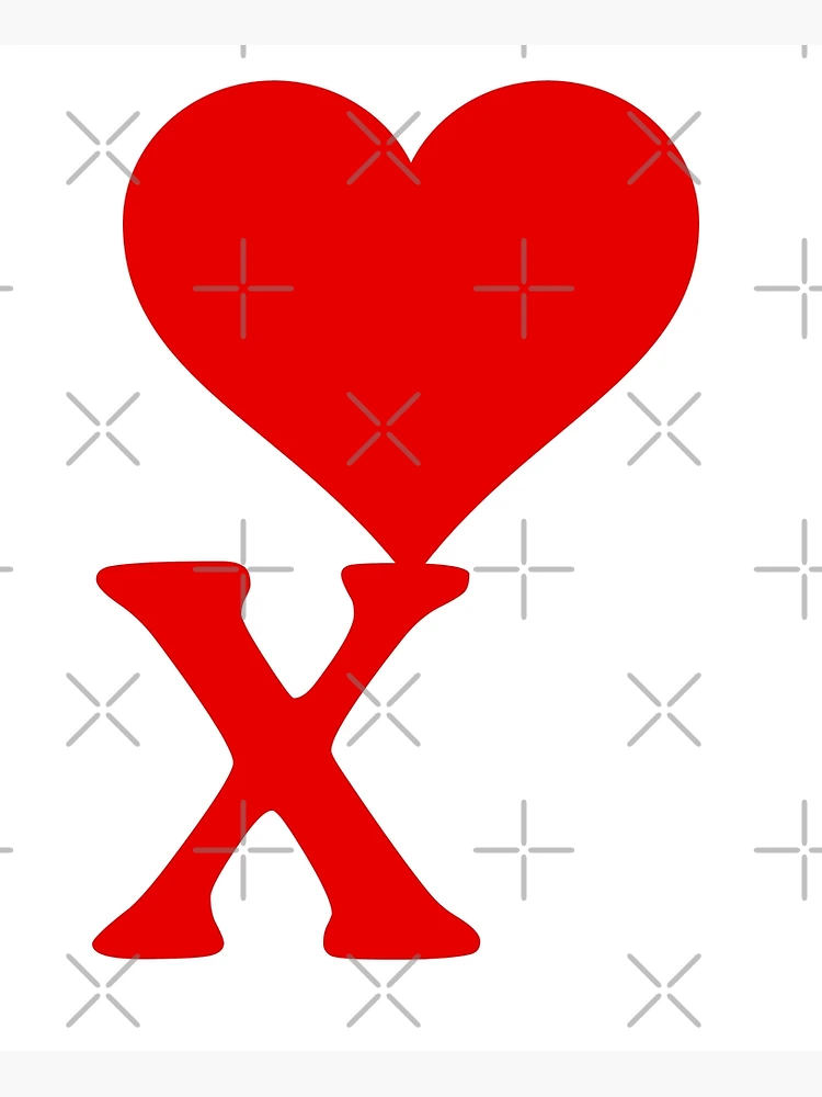 Carte de vœux for Sale avec l'œuvre « Coeur avec lettre initiale X » de l'artiste  ronaldsonou
