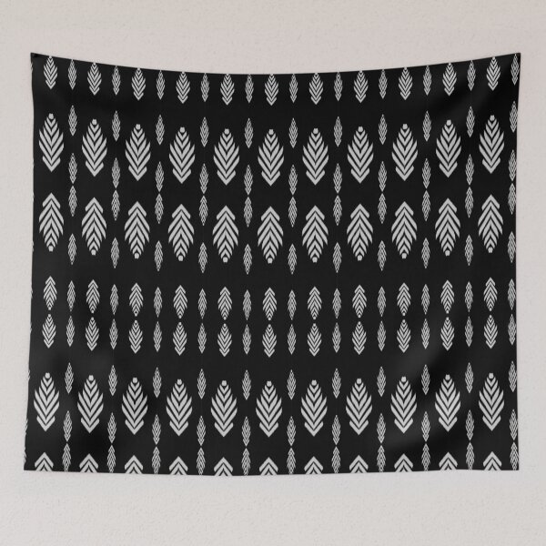 Item preview, Black and white, bohemian fabric pattern , design cloth of indian style. Tribal design of fabric. Woven pattern fabric design, ikat textile pattern  designed and sold by WP-7824.