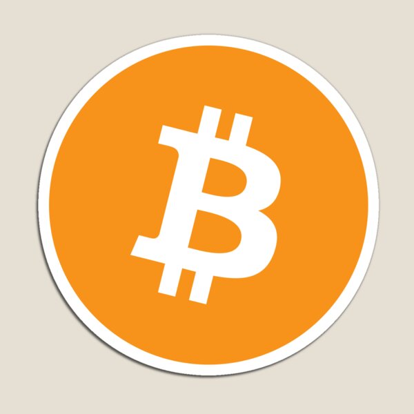 Bitcoin BTC Logo - Crypto Merge Minimalist  Magnet