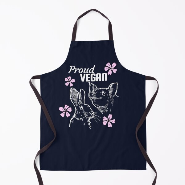 Item preview, Proud vegan text with some pink flowers and pig and a rabbit designed and sold by Purr95.