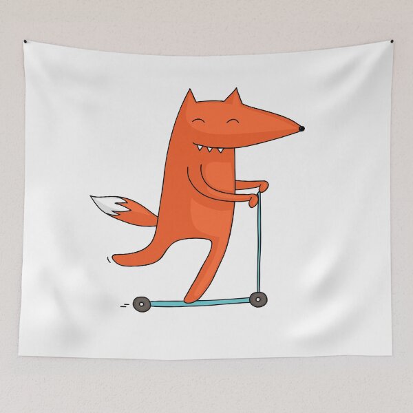 Item preview, Funny fox riding a push scooter designed and sold by zsooofija.