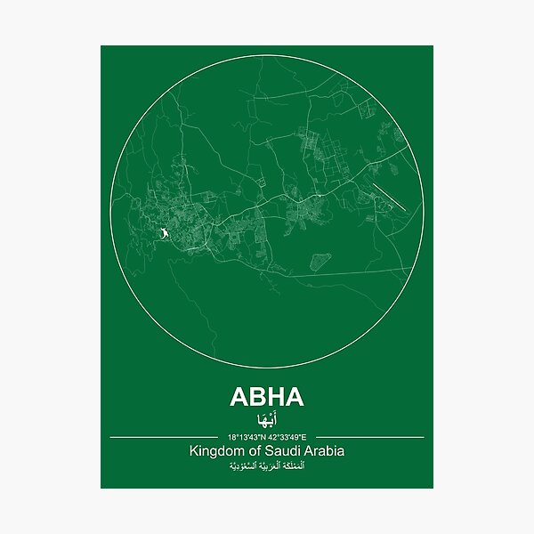 Abha Kingdom Of Saudi Arabia City Map Photographic Print By Jesse   Pp,504x498 Pad,600x600,f8f8f8 