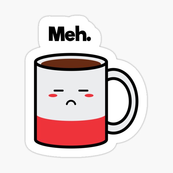 Meh., Coffee, Charging, Low Battery, Cute Kawaii, Gray - Coffee - Mug