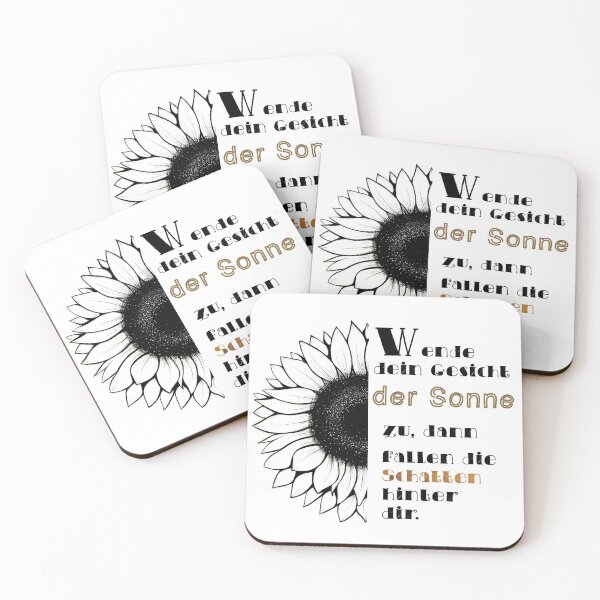 Item preview, Turn your face to the sun, then the shadows fall behind you. (Maori Proverb) - Sunflower saying, strengthen self-confidence (German) designed and sold by sthNnth.