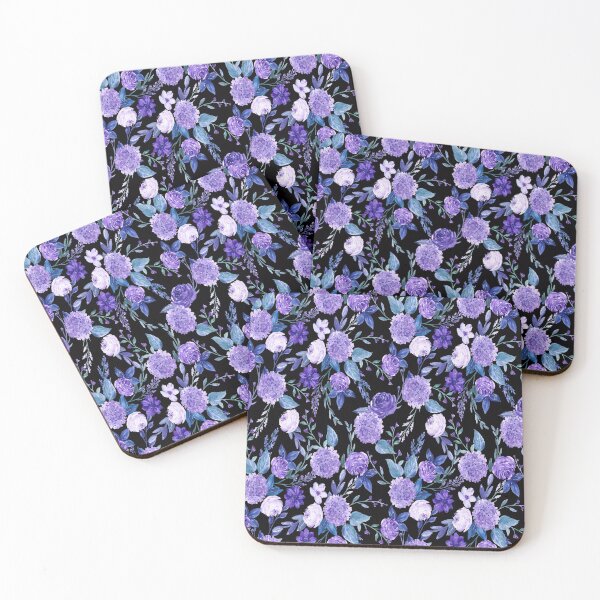 Item preview, Violet flowers on black background designed and sold by darshants.