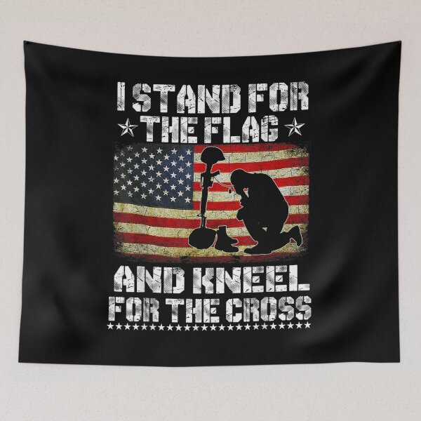 Item preview, I Stand For The Flag And Kneel For The Cross Us Flag Gift  designed and sold by mchargue12.