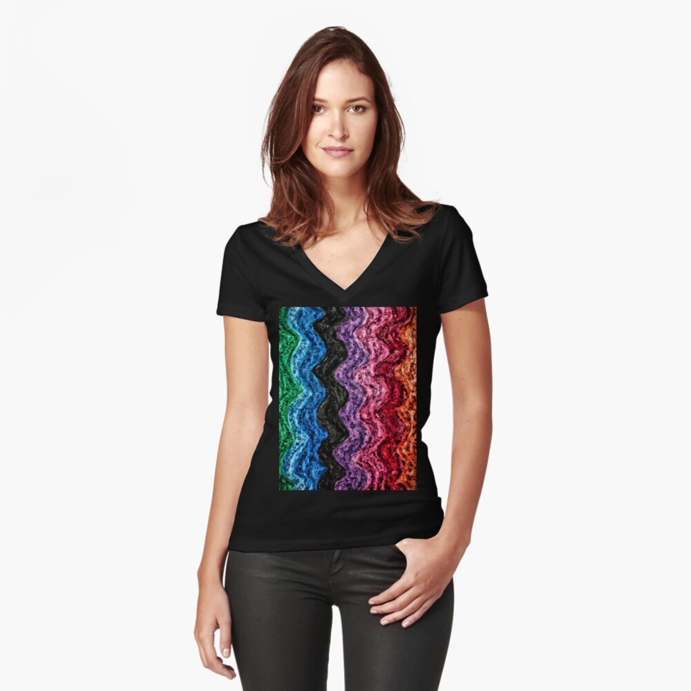 Item preview, Fitted V-Neck T-Shirt designed and sold by OneDayArt.