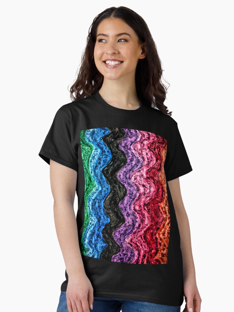 Thumbnail 2 of 7, Classic T-Shirt, Waverly - Colorful Abstract Art designed and sold by OneDayArt.