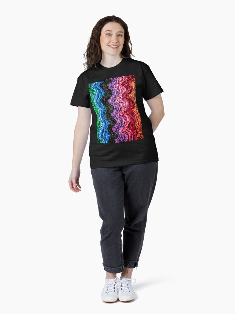 Thumbnail 4 of 7, Classic T-Shirt, Waverly - Colorful Abstract Art designed and sold by OneDayArt.