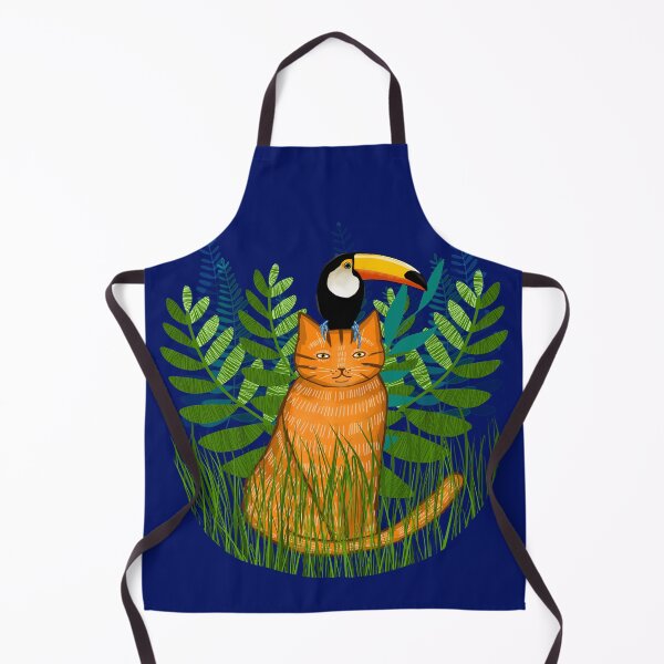 Item preview, Jungle Ginger Cat and Toucan designed and sold by KilkennyCat Art.