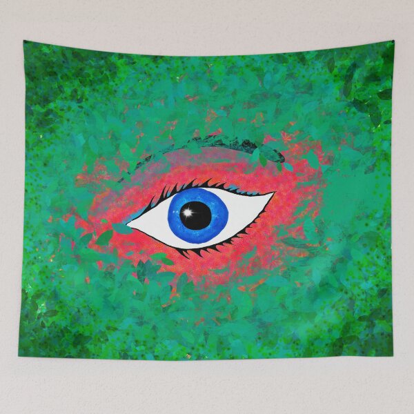 Item preview, Mysterious eye peeking through a vegetation designed and sold by Pragonette.