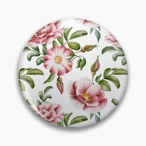Item preview, Beautiful watercolor floral seamless pattern with pink rose hips and green leaves on the white background.  designed and sold by BananiLettering.