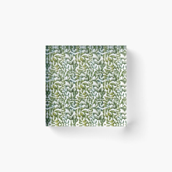 Item preview, Beautiful watercolorfoliage seamless pattern with green leaves on the white background. Elegant hand-drawn nature ornament. designed and sold by BananiLettering.