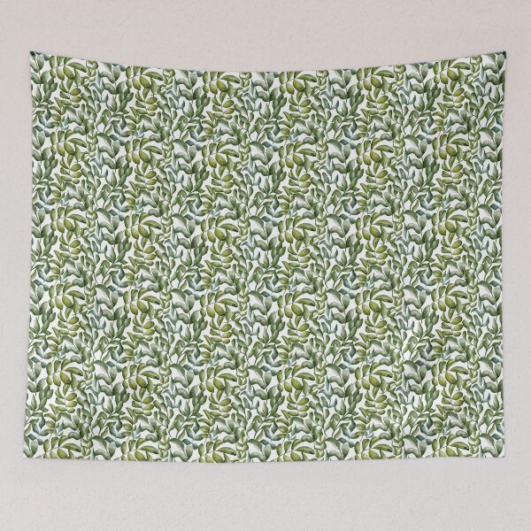 Item preview, Beautiful watercolorfoliage seamless pattern with green leaves on the white background. Elegant hand-drawn nature ornament. designed and sold by BananiLettering.