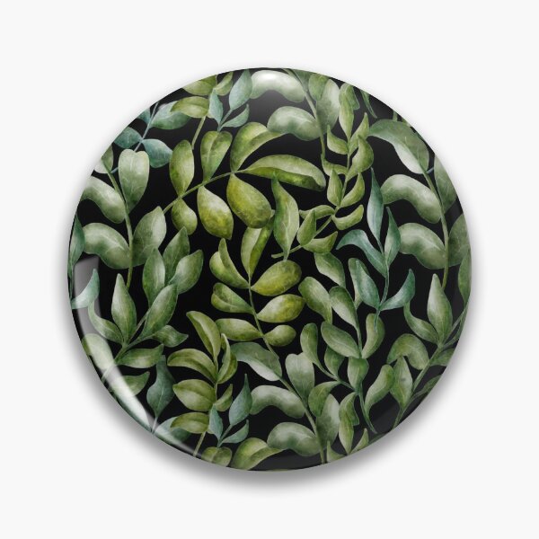 Item preview, Beautiful watercolorfoliage seamless pattern with green leaves on the black background. Elegant hand-drawn nature ornament. designed and sold by BananiLettering.